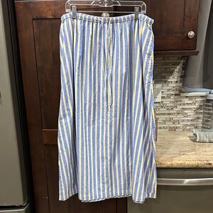 Universal Thread Blue and Yellow Striped Maxi Skirt